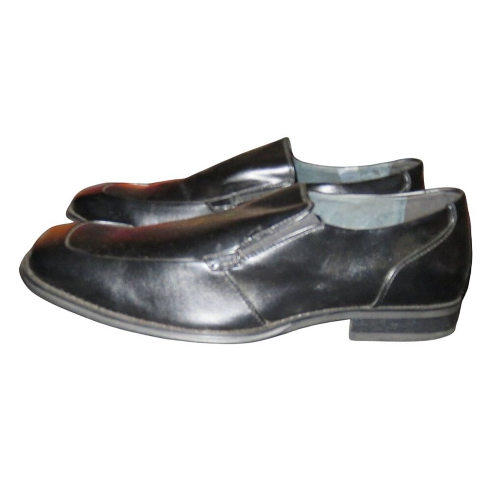Apt. 9 Kingman Men's Black Leather Loafers Slip On Dress Career Shoes size 13
